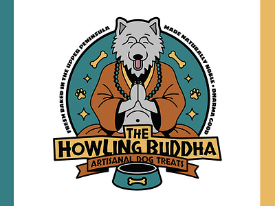 The Howling Buddha Logo dog doggo dogs illustrator linework treats vector