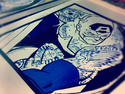 Marvel Screen Prints america avengers captain captain america color comics ink marvel pen screen print silk screen