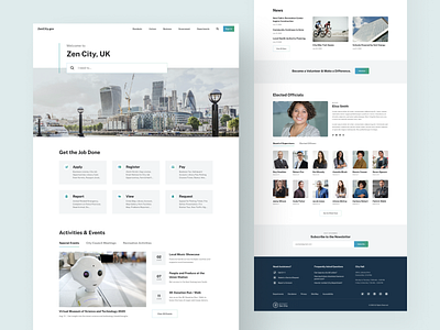 City Government Homepage Template citizen city guide events government gradient hero home page modern news search template ui ux uk web