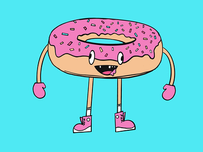 Street Cakes apple pencil cartoon character donut hand drawn illustration ipad pro procreate sprinkles