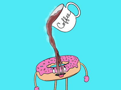 Street Cakes Coffee Break apple pencil cartoon character coffee donut hand drawn illustration ipad pro procreate sprinkles