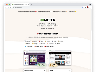 UXmeter — measuring user experience of web design with UX Points ui ui design user experience user interface ux ux design web design