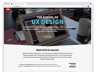 The School of UX course education the school of ux training ui ui design user experience ux ux design workshop