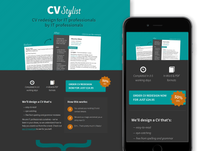 CV Stylist cv mobile design responsive design resume web design