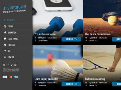 Let's Try Sports! health lifestyle mobile sports web