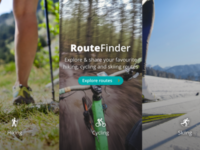 RouteFinder cycling hiking journey map route skiing sport