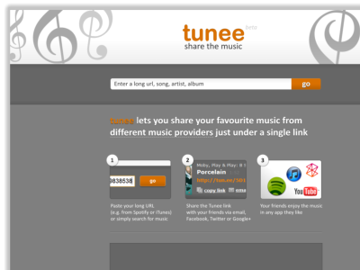Tunee online music sharing service