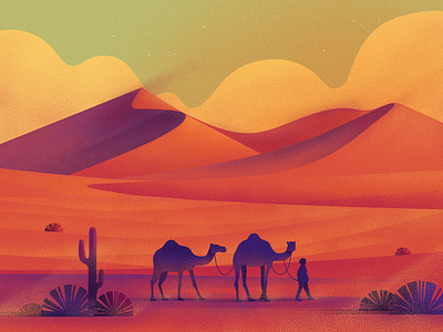 Dunes art camel design illustration nature sand dunes sky texture