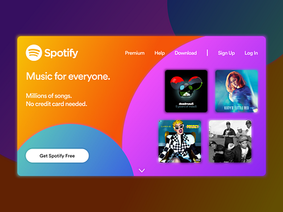 Daily UI #003: Landing Page (Spotify)