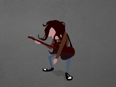 rock and roll animation guitar