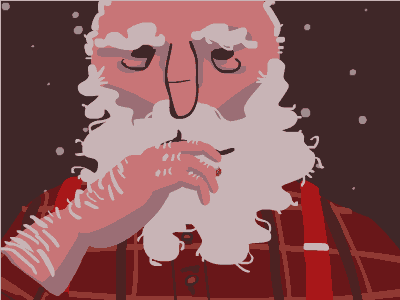 Santa's Anticipation .GIF animation christmas cigarette