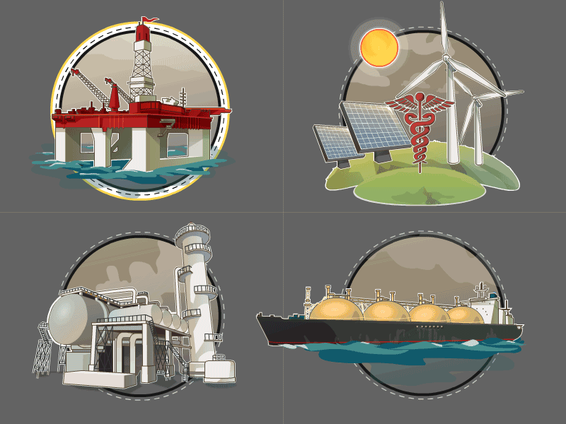 Oil and Gas animation illustration