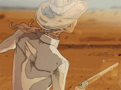 Gunfight animation cowboys guns illustration