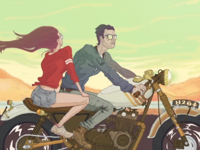 Motorcycle animation frame by frame motiongraphics motorcylce