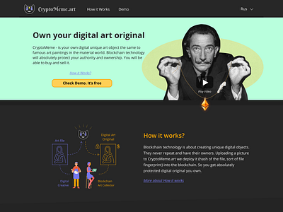 CryptoMeme.art Landing page