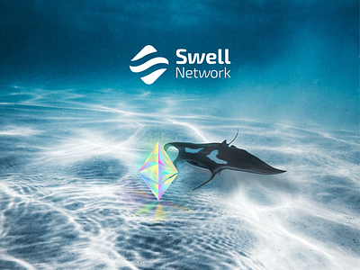 Swell network 3D illustration. Сramp-fish 3d blockchain illustration