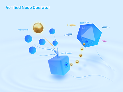 Blockchain Node Operators 3D illustration 3d blockchain