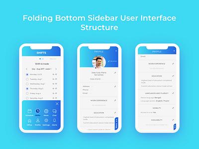 FBS example fbs folding bottom sidebar mobile ui ux