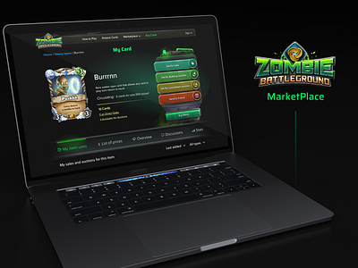 Zombie Battleground Blockchain Game Market Place