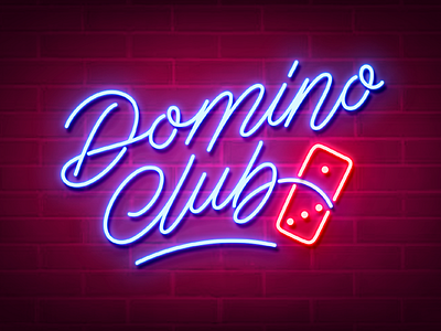 Domino Club bar logo branding customtype hand lettering lettering lettering logo logo logo design logotype neon light nightlife type typography vietnam