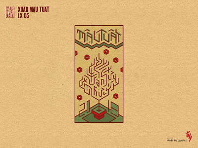 Year Of The Dog _ LX05 2018 isometric lettering lixi lunar new year mautuat typography vietnam yearofthedog