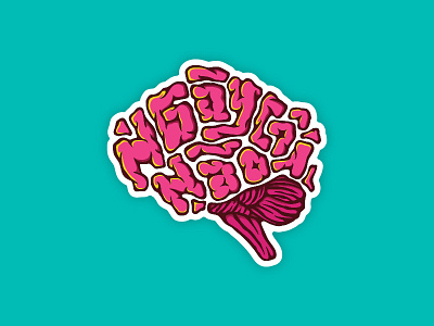 Lost Brain brain lettering lost sticker tvhiep type typography typovn