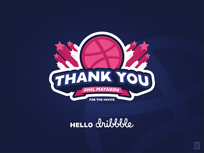 Hello Dribbble debut dribbble first hello illustration la7rev logo michaellazarev shot thanks vector
