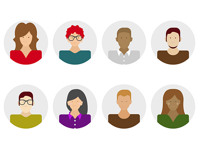 Agents user avatars by Vincent Baskerville on Dribbble