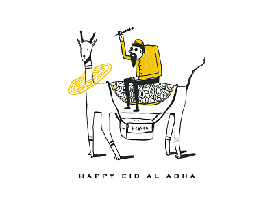 Happy Eid Al Adha artwork character design doodle drawing icon illustration