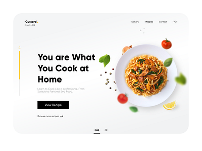 Food Home Page clean colors design dribbble food landingpage minimal minimalistic monochrome restaurant simple soft website