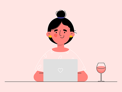 Date night clean colors dribbble girl illustration invite minimal simple soft vector