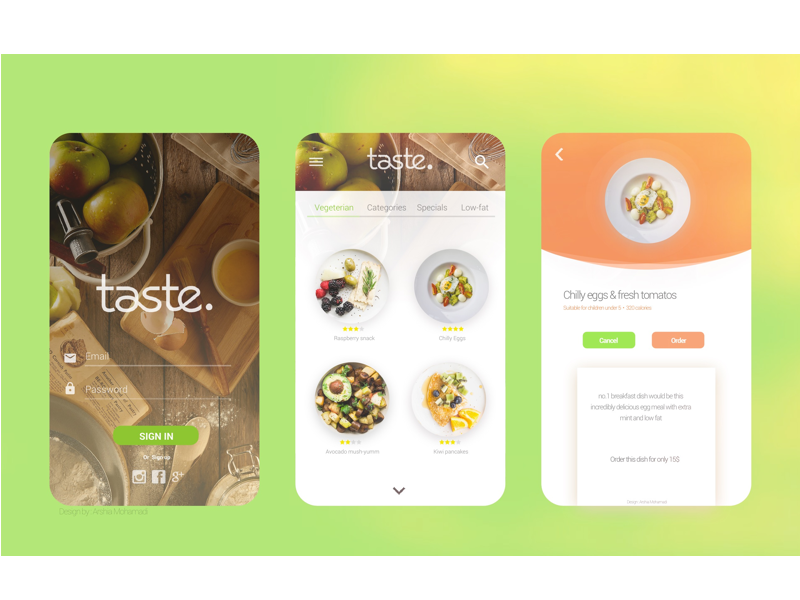  Cooking Application  by Arshia on Dribbble