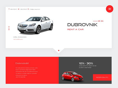 Dubrovnik rent a car colors homepage man redgrey rent a car rental rental app web design
