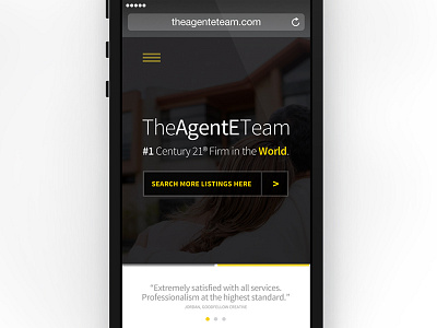 TheAgentETeam century 21 mobile real estate realtor search bar testimonial website