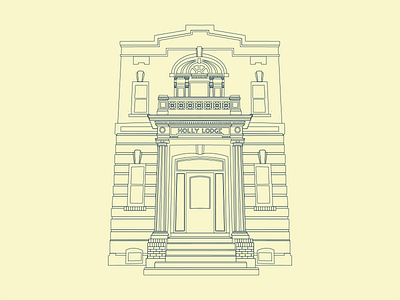 Holly Lodge apartment building line work outline vancouver vector