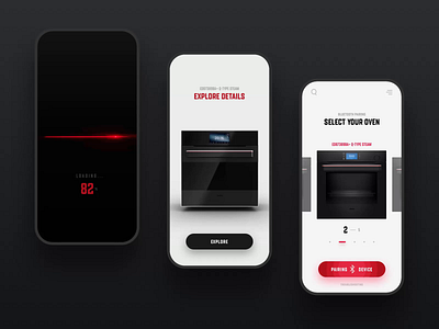 Product exploring app 3d animation app concept cube design digital expand oven product ui uiux ux