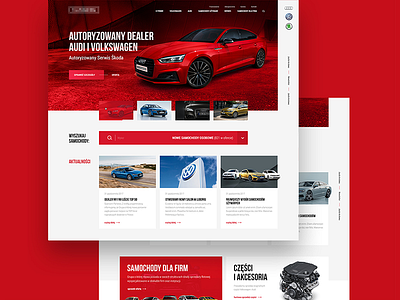 Car dealer car concept design digital red red and white ui ui ux web design website