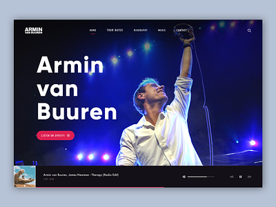 🎶 Armin van Buuren armin van buuren artist clean concept design logo photoshop sketch typography ui uidesign ux uxdesign web design website