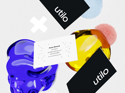 Utilo business cards 3d 3d design branding branding design business card businesscard illustration mockup visual identity