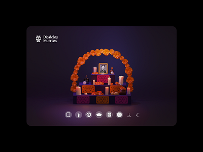 🏵️💀🏵️ AR altar concept 3d blender day of the dead desktop design dia de los muertos gamified vr website concept website design