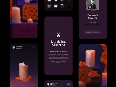 🏵️💀🏵️ AR altar concept 2d animation 3d after effects animation blender day of the dead mobile motion graphics ui ux webdesign