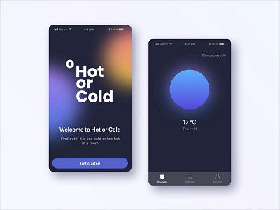 Hot or Cold app design branding mobile app ui ux