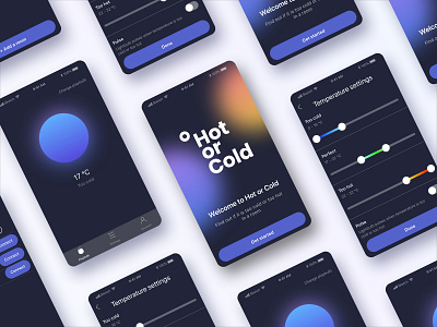 Hot or Cold branding mobile app mobile app design ui ux