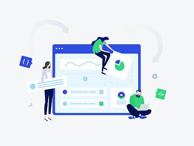 Configure Website Illustration crypto dashboard design flat illustration landing onboarding steps ui vector web wizard