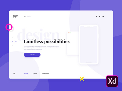 Dailyui #003 - Landingpage abovethefold adobe xd clean colors creative dailyui dailyui 003 dailyuichallenge design download free header landing design landing page minimal mockups site ui website