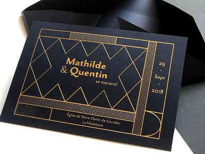 Wedding Invitation design gold illustration print type wedding wedding card