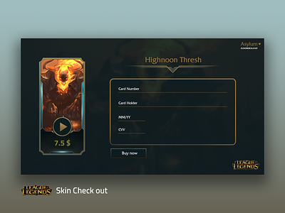 Daily UI Challenge #002 Checkout checkout dailui daily 100 dailyui dailyui 002 gaming league of legends lol ui ui ux