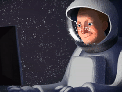 astro coding animation astronaut coding illustration motion graphics programmer