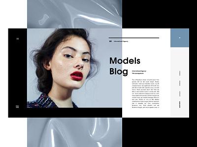 Models Blog blog blue fashion minimal overlay pop-up promo ui ux web website