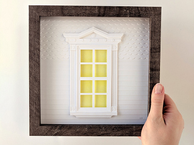 Paper window shadowbox architecture paper paper art paper craft shadowbox watercolor window